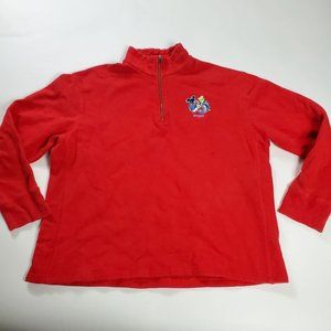 Disneyland Resort 2006 Adult Size XL Red 1/4 Zip Pull Over Long Sleeve